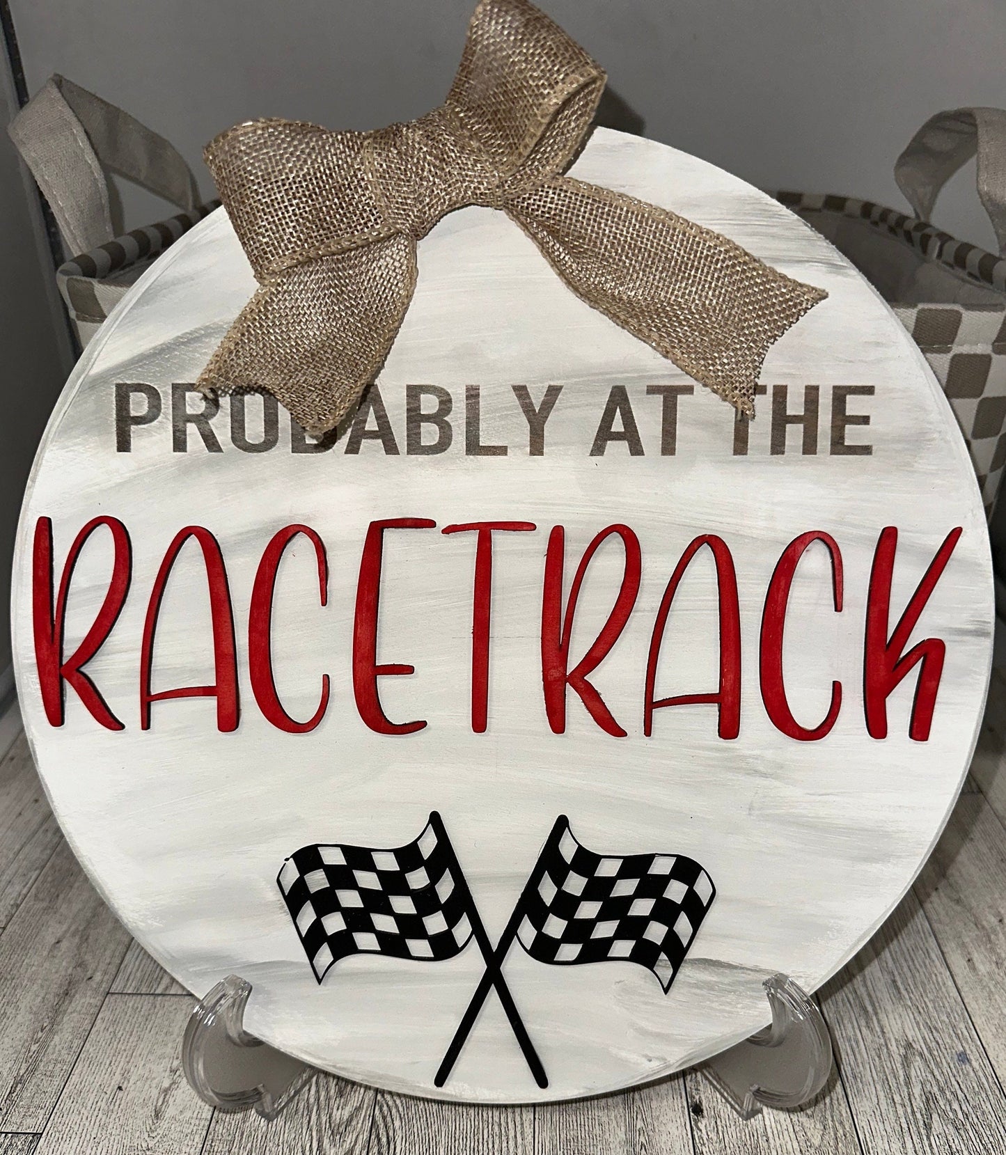 Racing Sign: Racetrack Front Door Decor, Welcome Sign