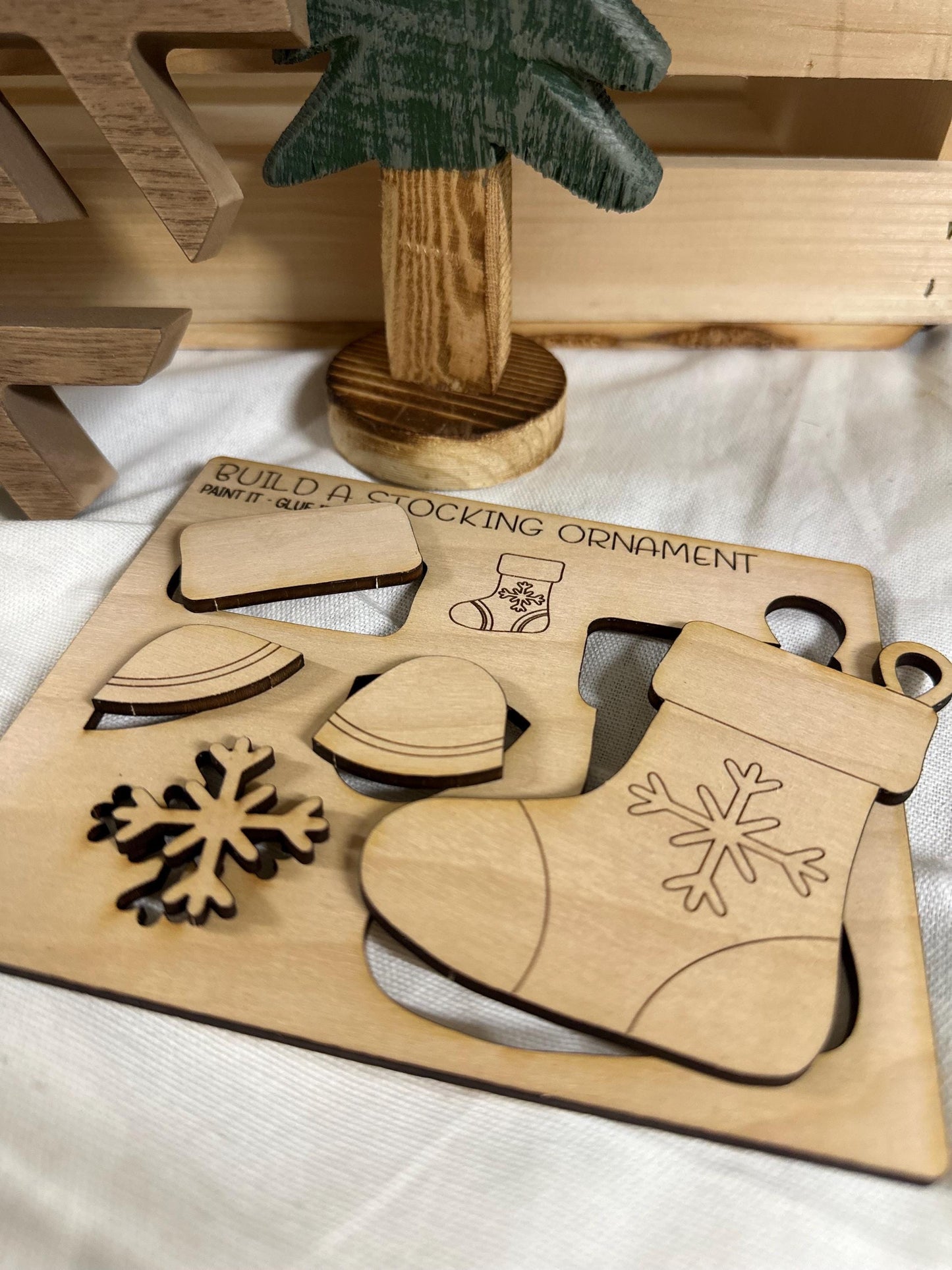 Kids DIY Stocking Ornament Painting Kit • Christmas Craft