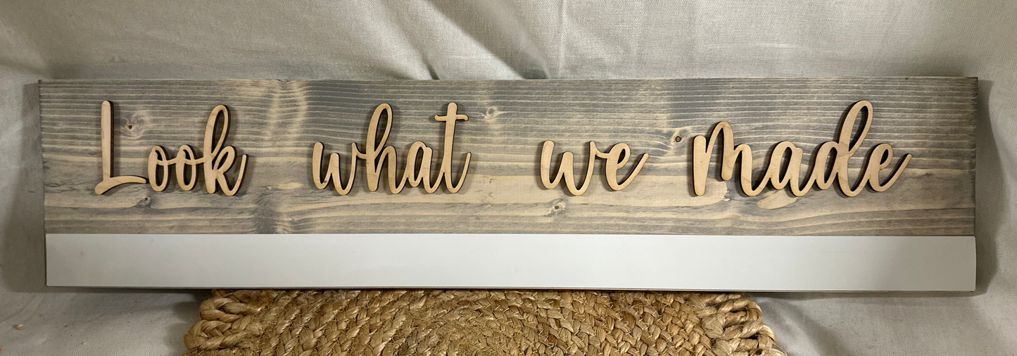 Personalized Kids Artwork Display: Wooden Magnet Board