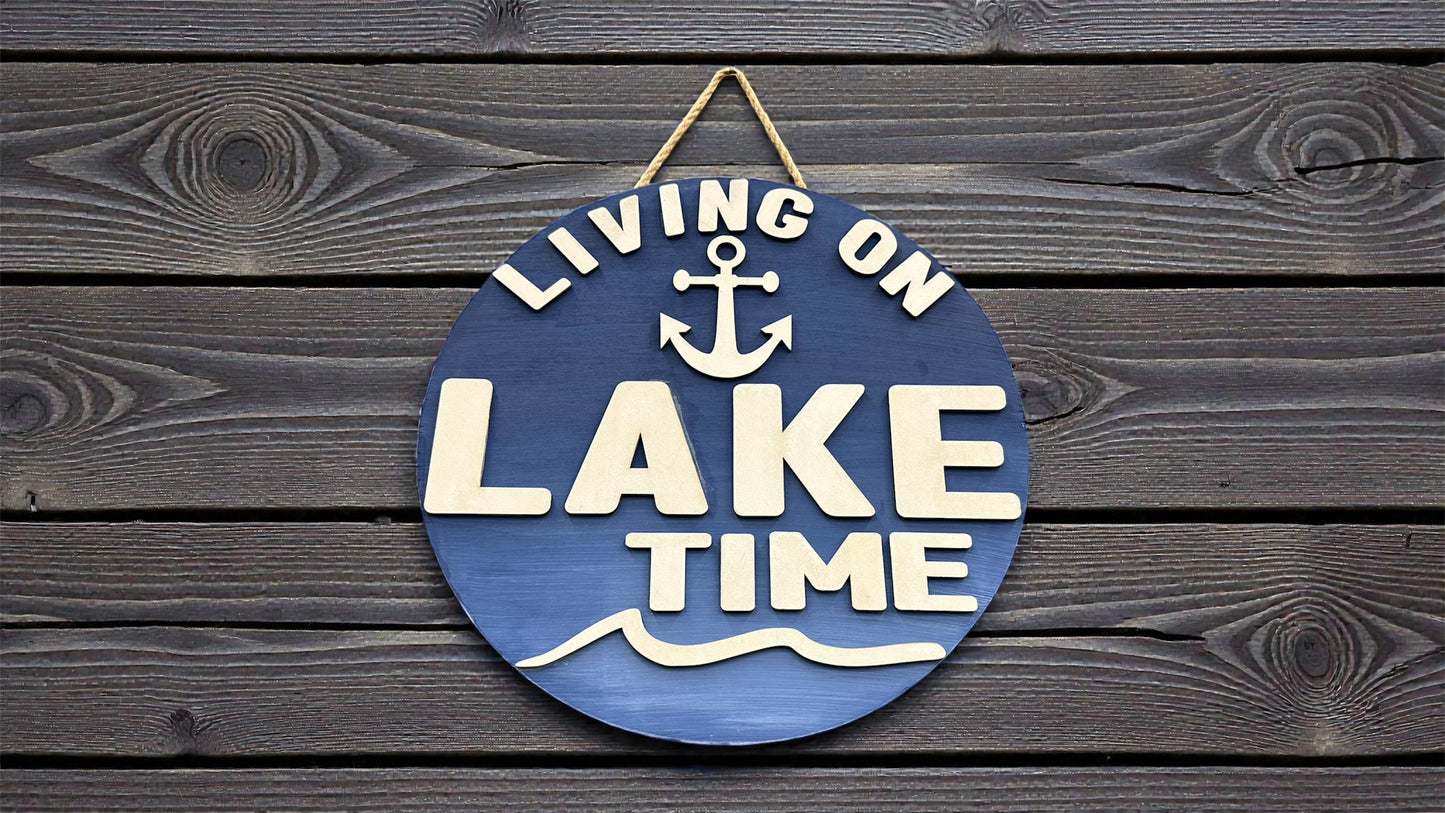 Lake House Sign: Baltic Birch Wood Door Hanger