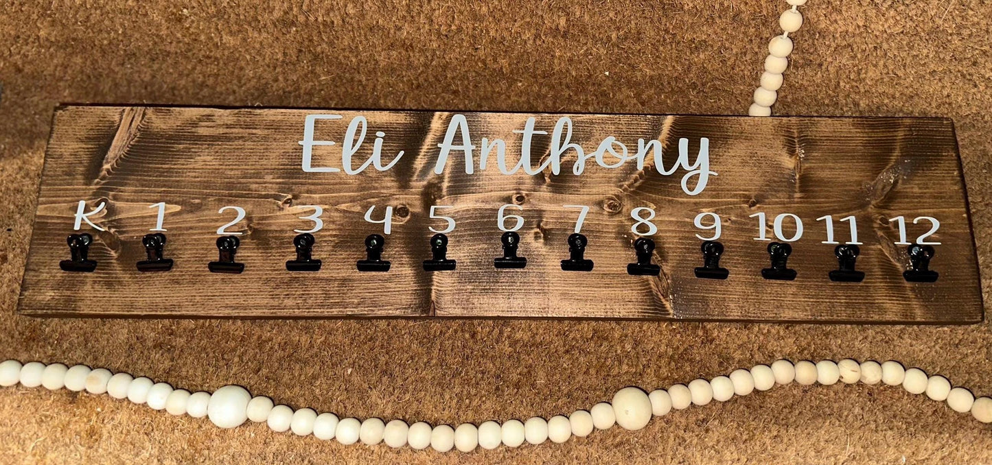 Personalized K-12 School Photo Display: Wooden Keepsake Frame