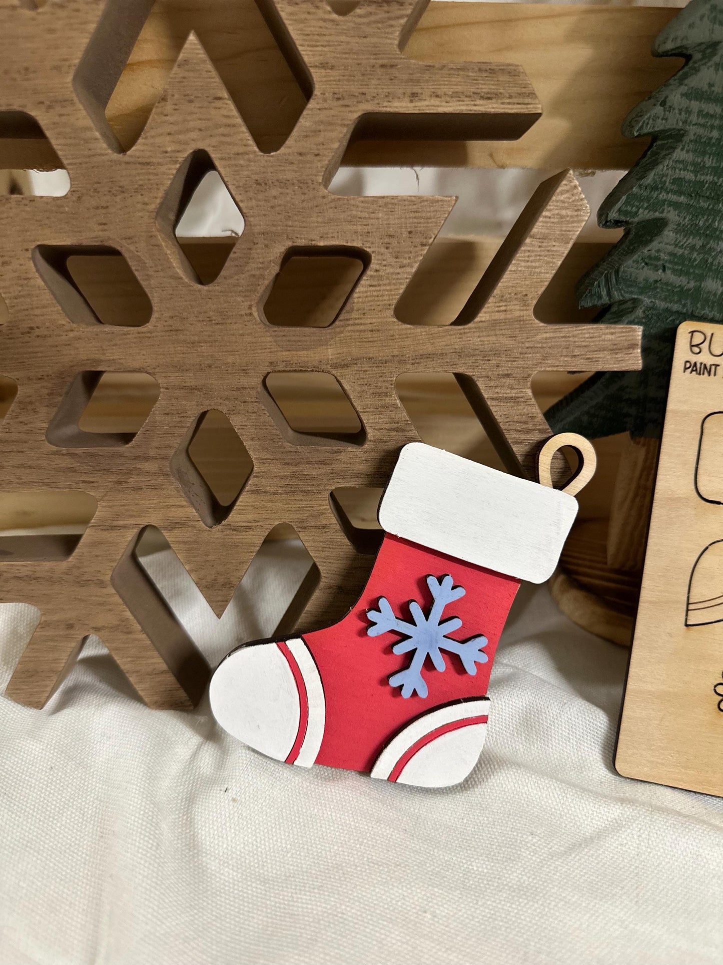 Kids DIY Stocking Ornament Painting Kit • Christmas Craft