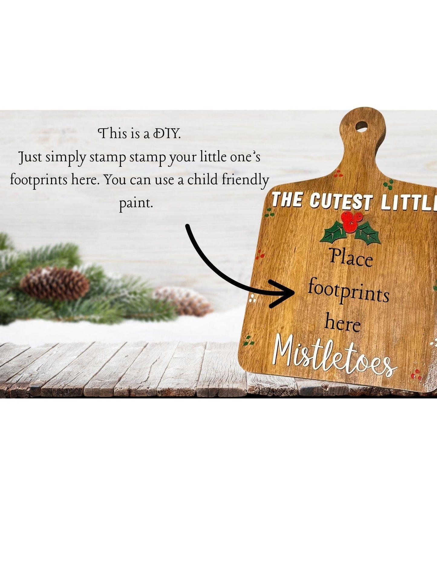 Personalized Christmas Footprint Sign: Baby's First Christmas Decor