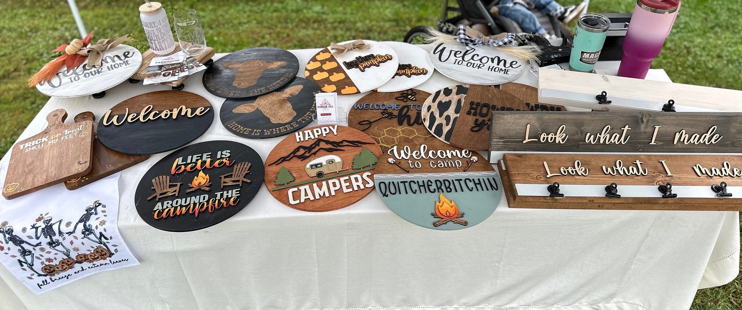 American Flag Door Hanger: Patriotic Welcome, Rustic Wood