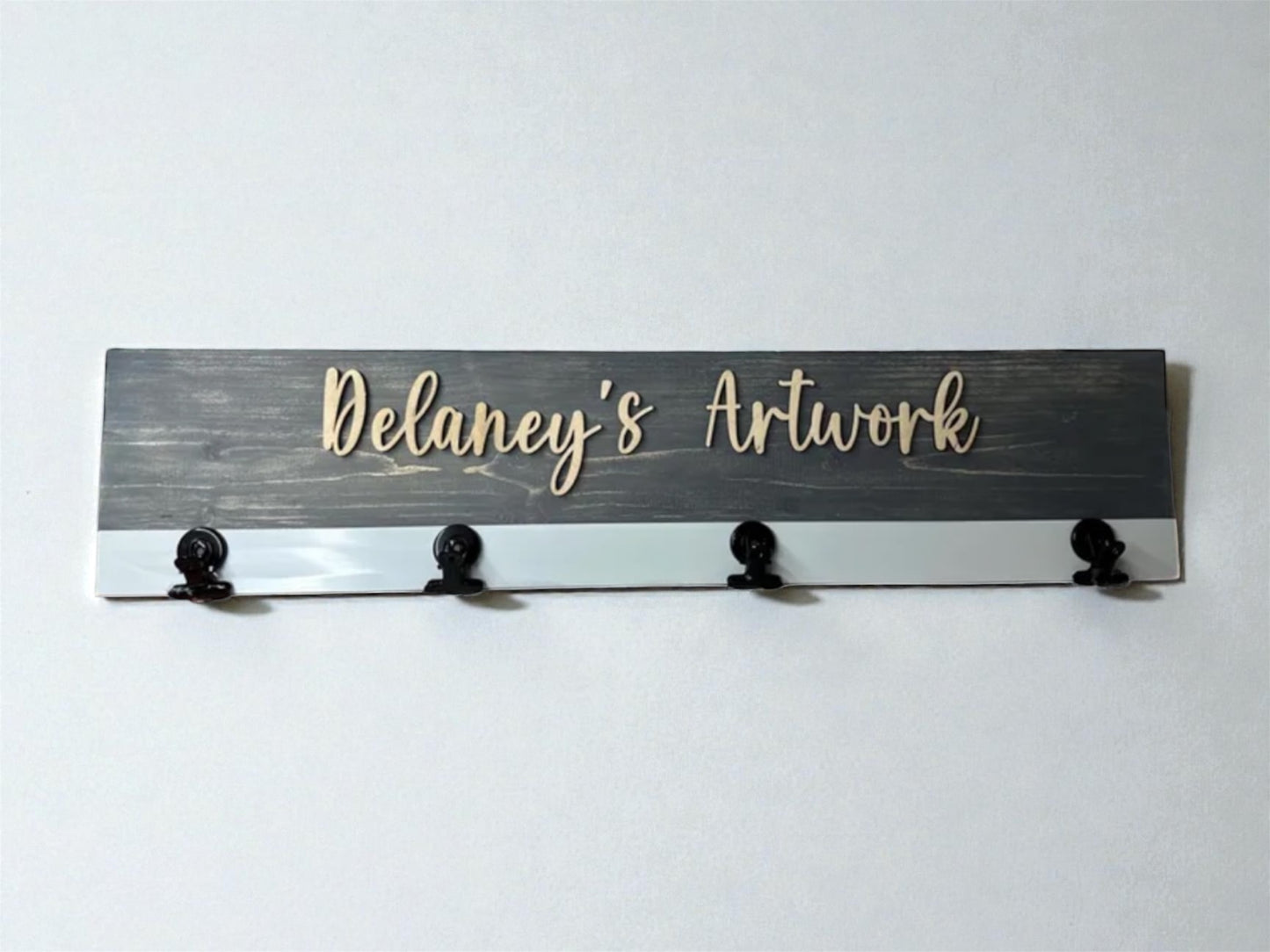 Personalized Kids Artwork Display: Wooden Magnet Board