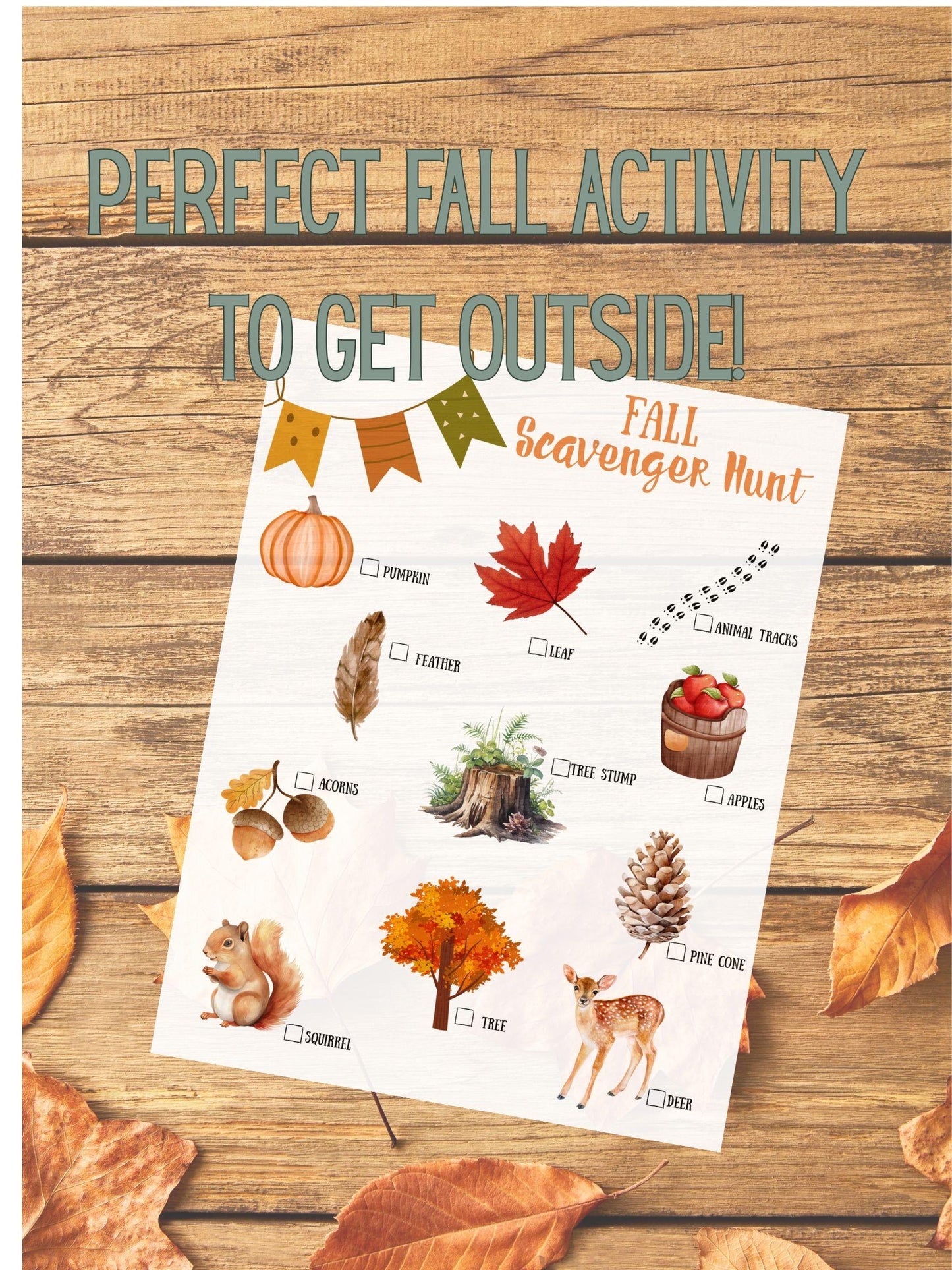Fall Scavenger Hunt Printable: Autumn Outdoor Activity (Digital Download)