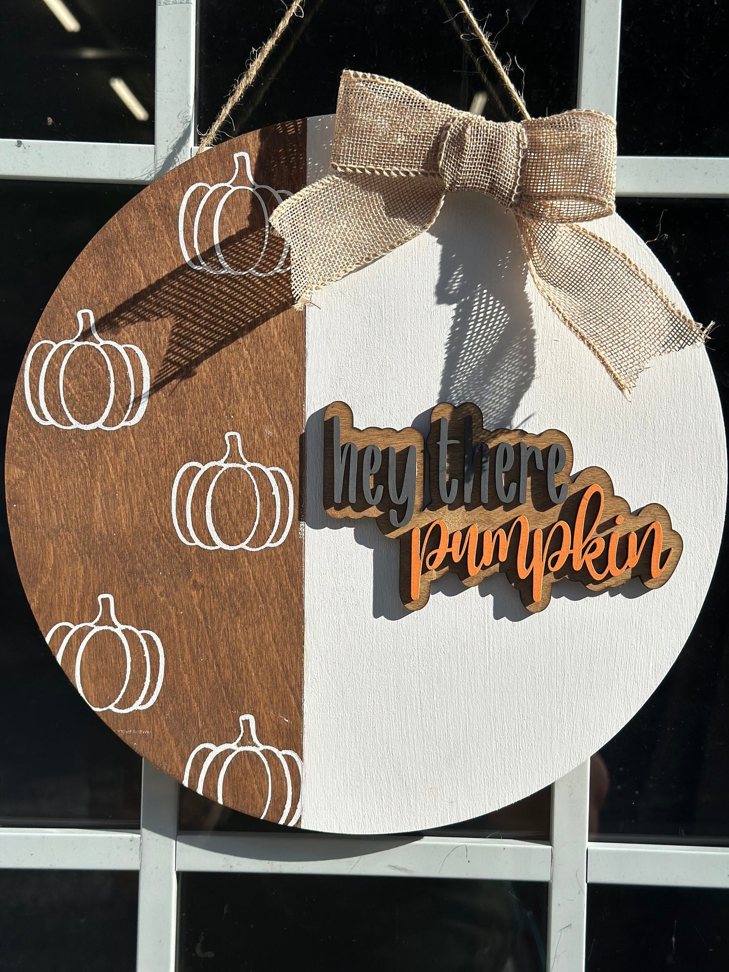 Hey There Pumpkin Door Sign: 3D Wood Lettering, Fall Welcome