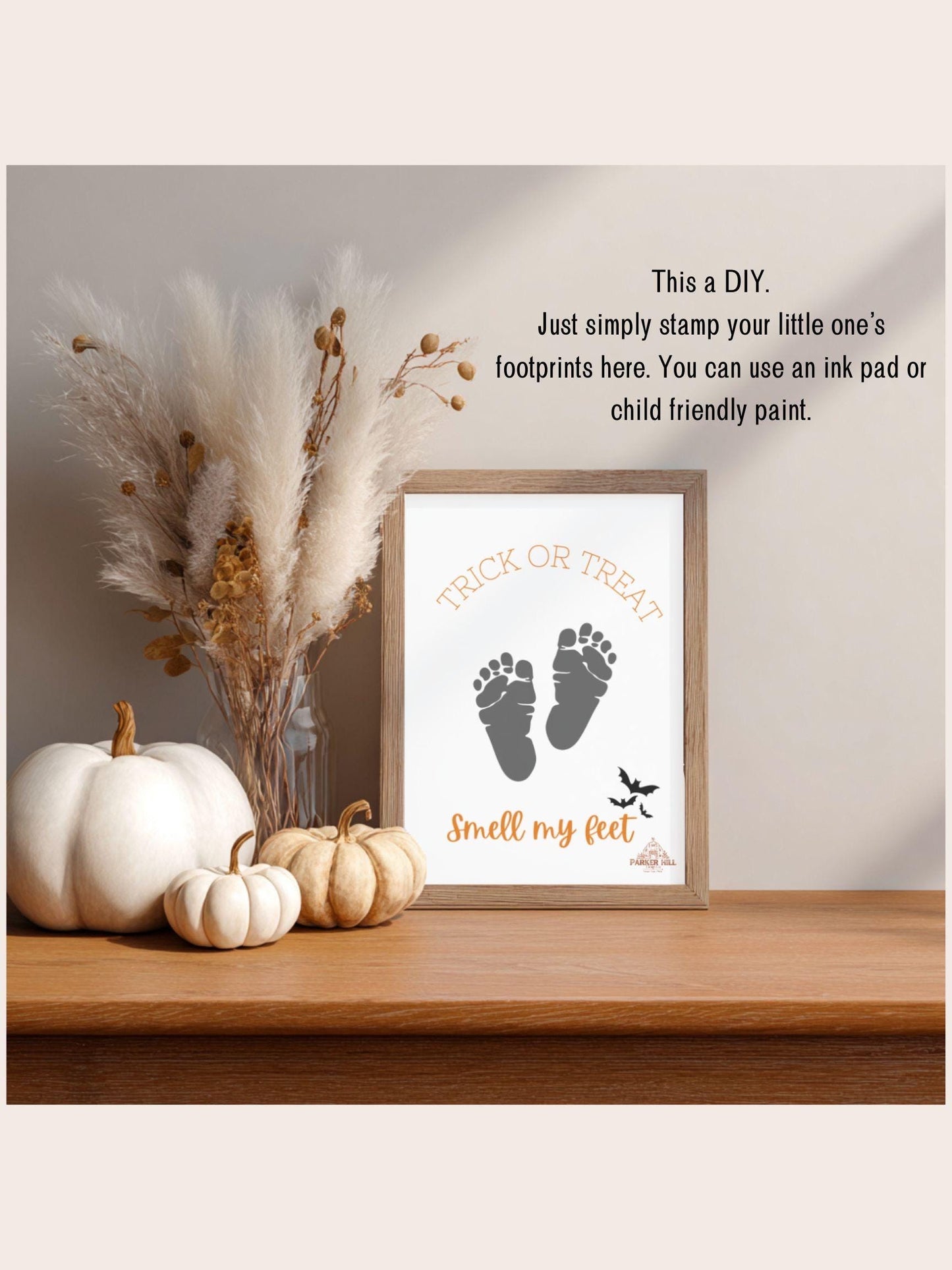 Baby's First Halloween Footprint Art: Trick or Treat Keepsake (Digital Download)