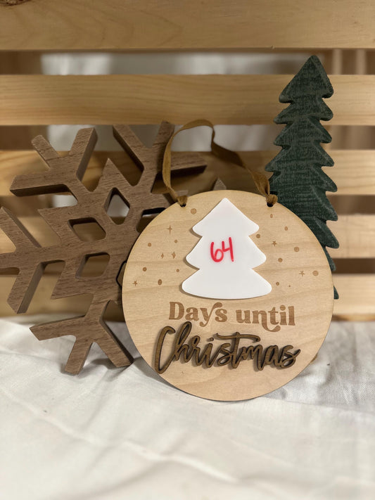 Wooden Christmas Countdown Sign: Reusable Holiday Tradition