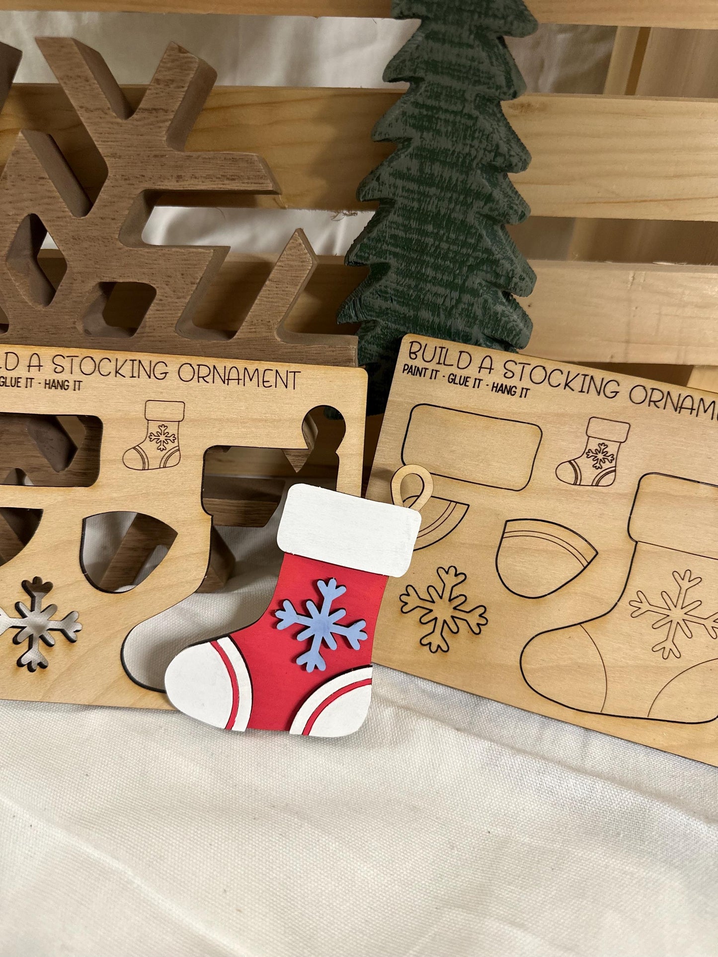 Kids DIY Stocking Ornament Painting Kit • Christmas Craft