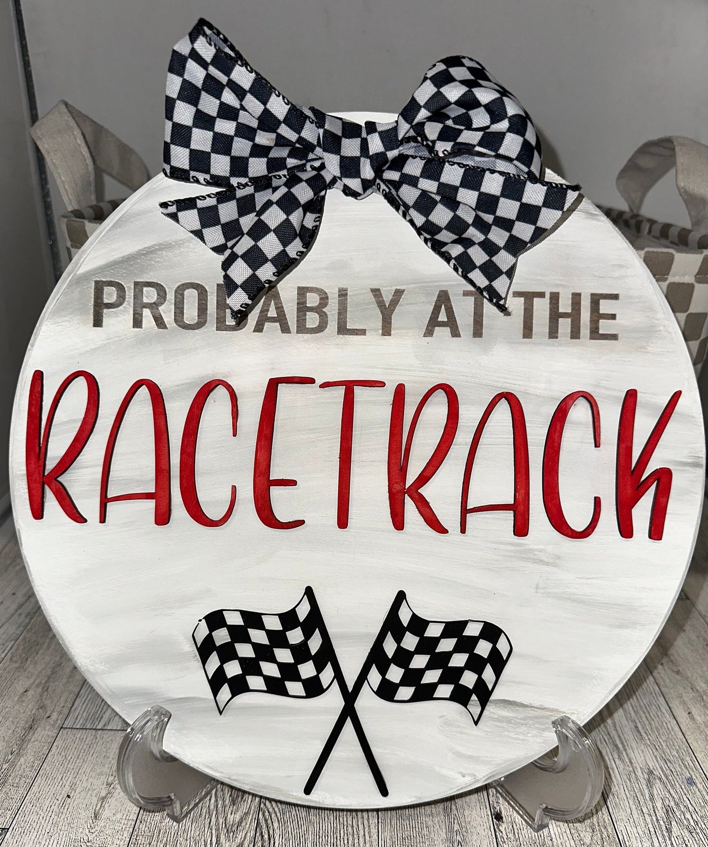 Racing Sign: Racetrack Front Door Decor, Welcome Sign