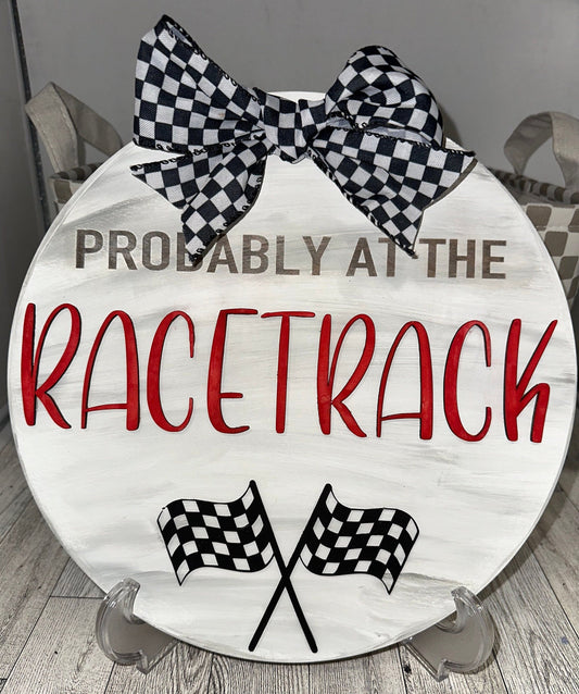 Racing Sign: Racetrack Front Door Decor, Welcome Sign