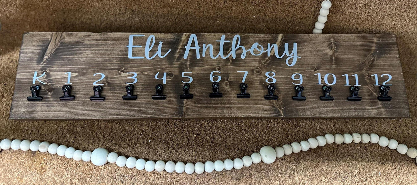 Personalized K-12 School Photo Display: Wooden Keepsake Frame