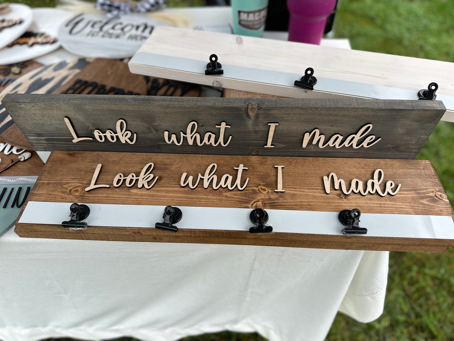 Personalized Kids Artwork Display: Wooden Magnet Board