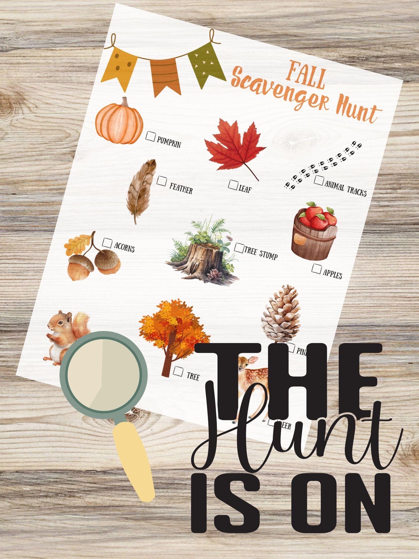 Fall Scavenger Hunt Printable: Autumn Outdoor Activity (Digital Download)