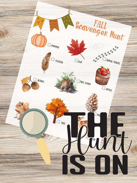 Fall Scavenger Hunt Printable: Autumn Outdoor Activity (Digital Download)