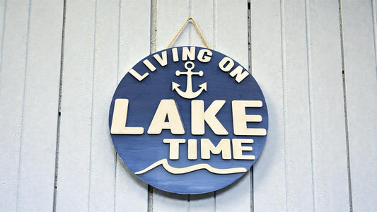 Lake House Sign: Baltic Birch Wood Door Hanger