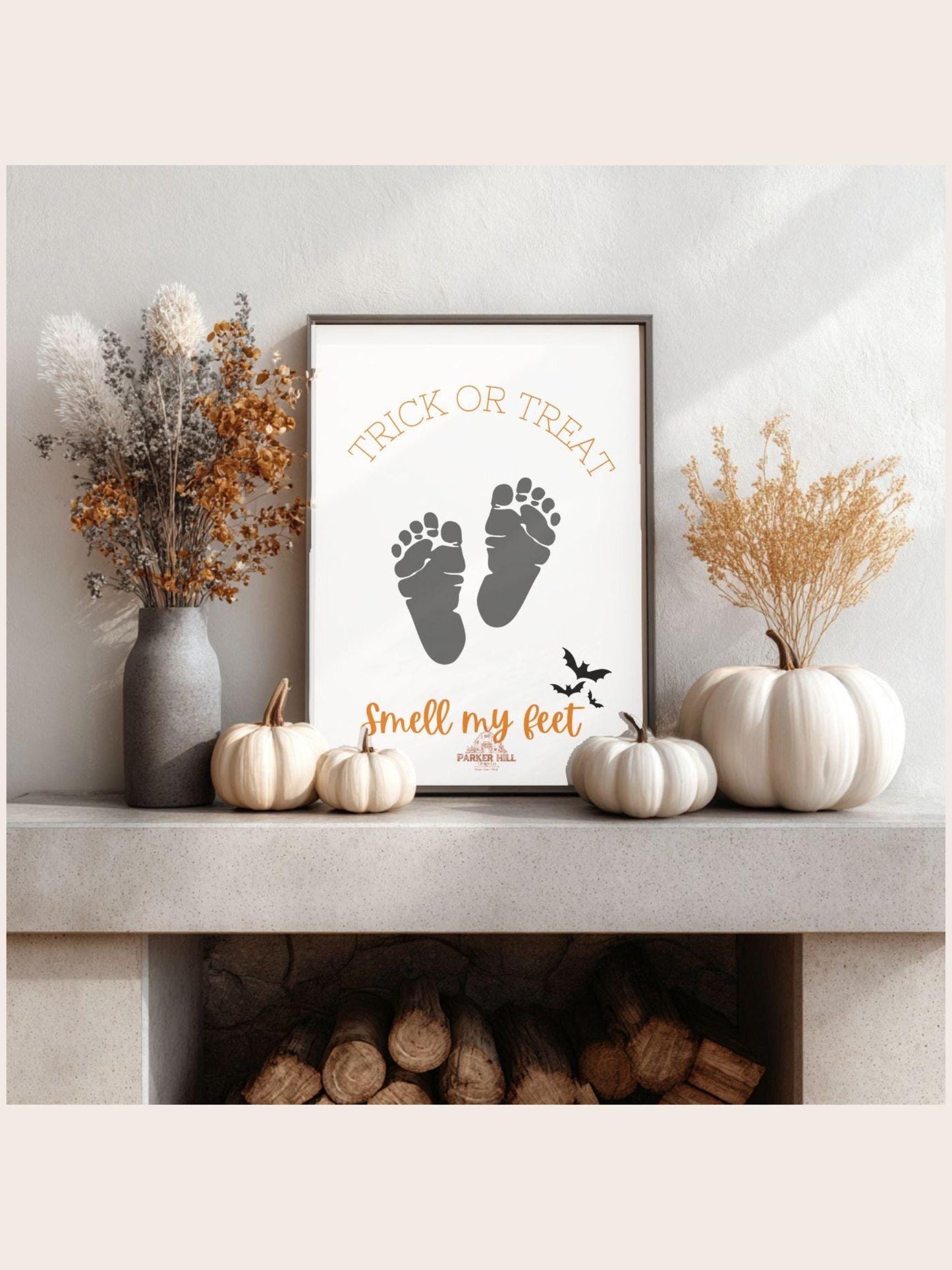 Baby's First Halloween Footprint Art: Trick or Treat Keepsake (Digital Download)