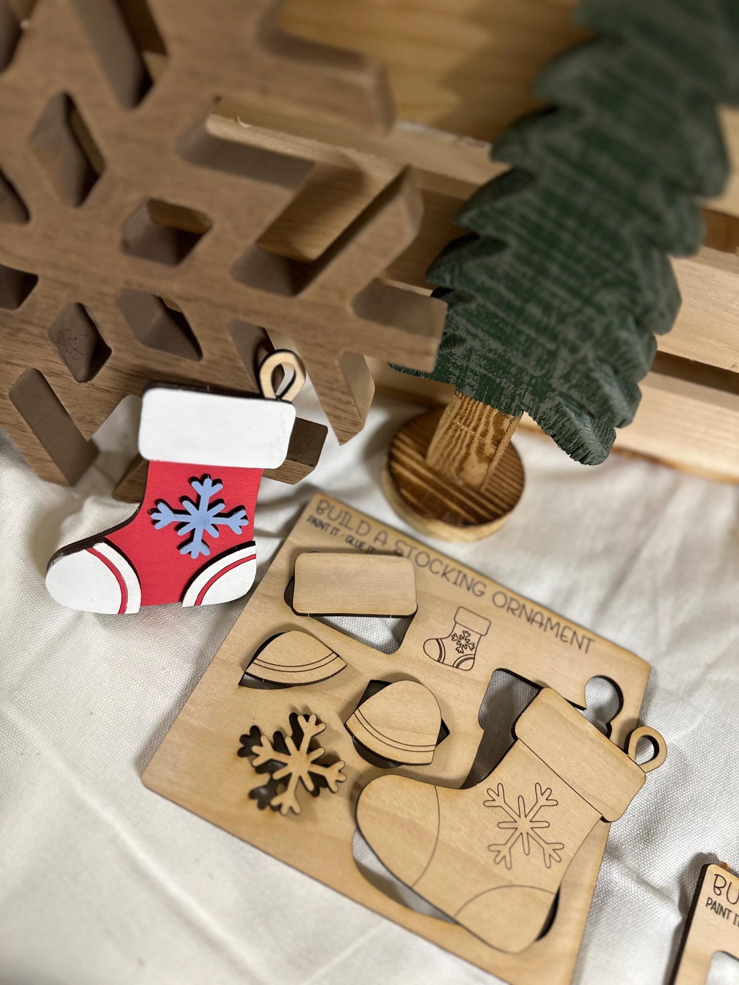 Kids DIY Stocking Ornament Painting Kit • Christmas Craft