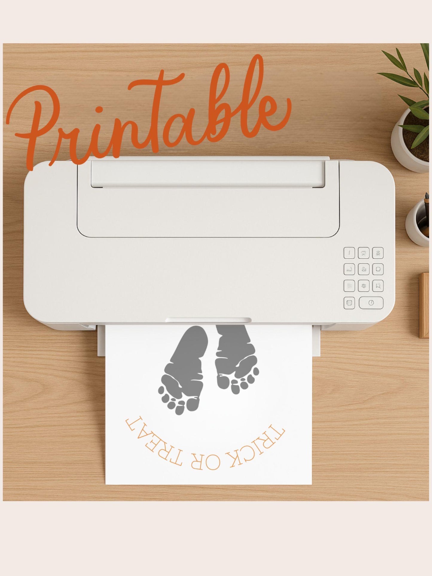 Baby's First Halloween Footprint Art: Trick or Treat Keepsake (Digital Download)