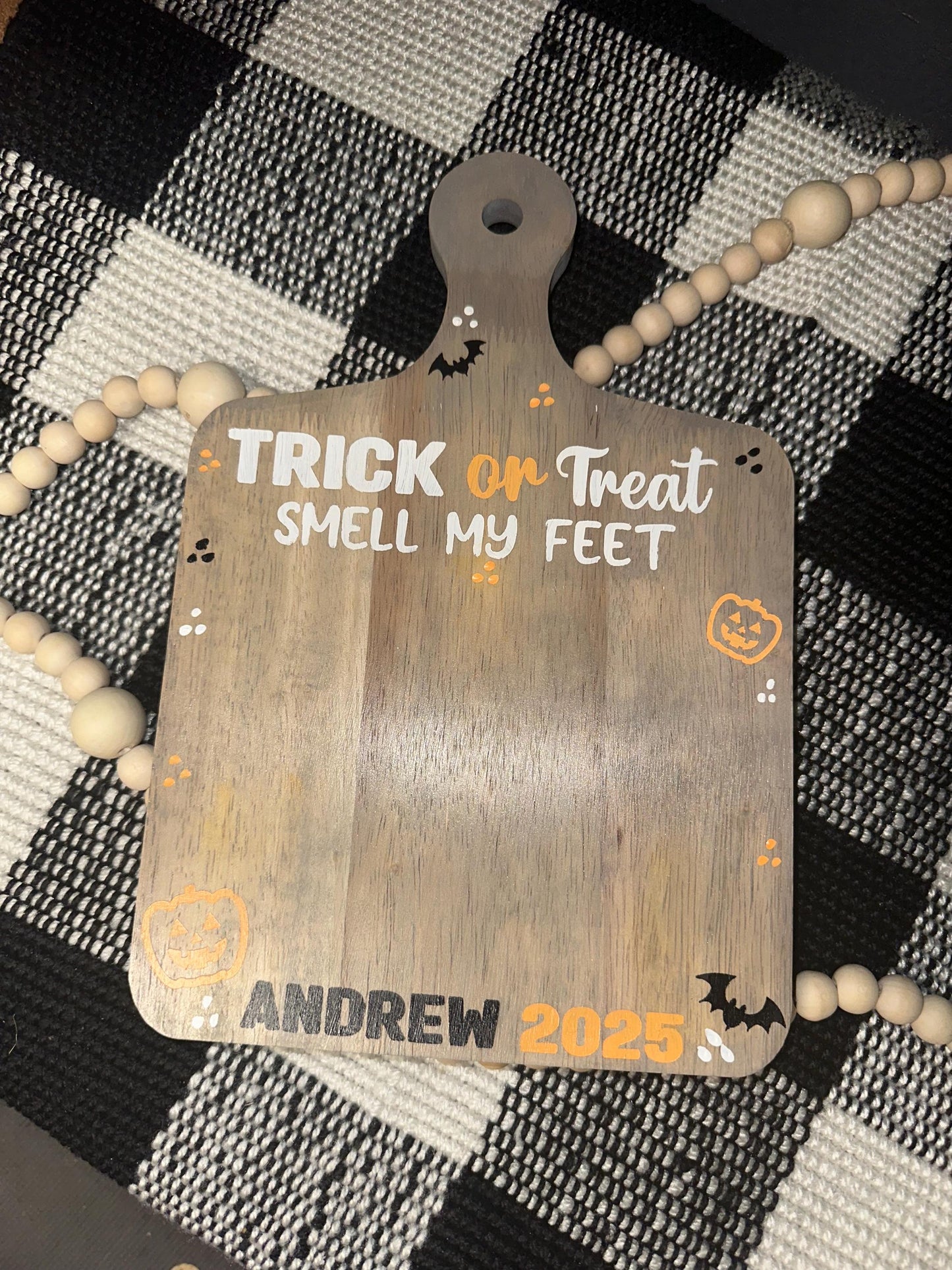 Personalized Halloween Footprint Sign: Baby's First Halloween Keepsake