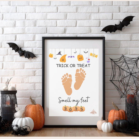 Baby's First Halloween Footprint Art: Trick or Treat Keepsake (Digital Download)