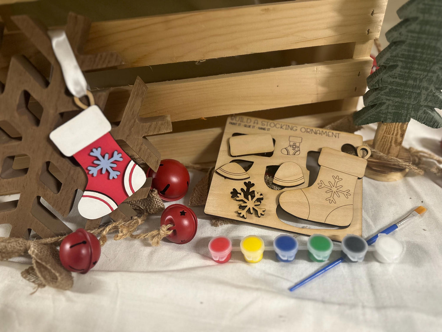 Kids DIY Stocking Ornament Painting Kit • Christmas Craft