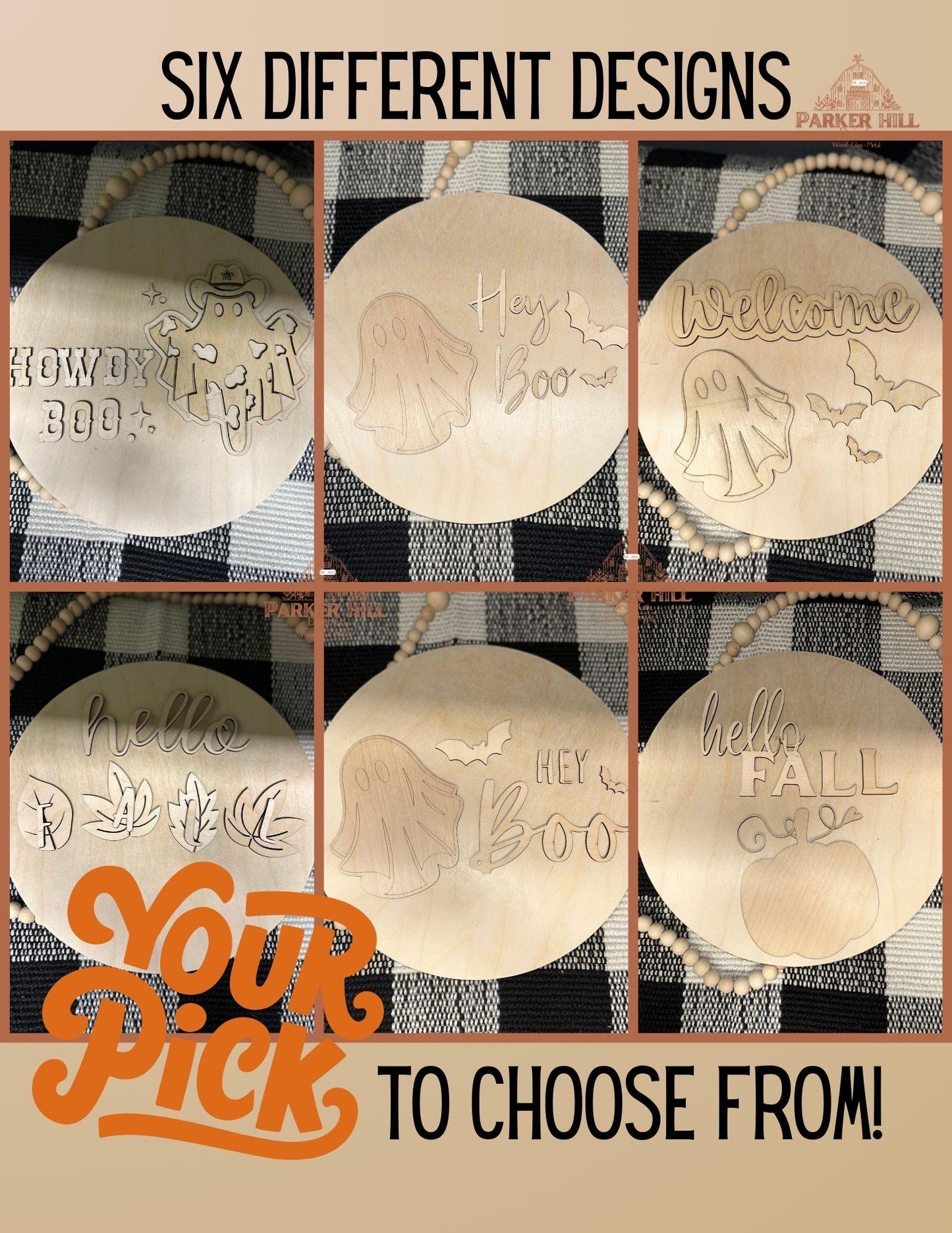 DIY Fall & Halloween Wood Sign Kit: Paint Your Own Decor