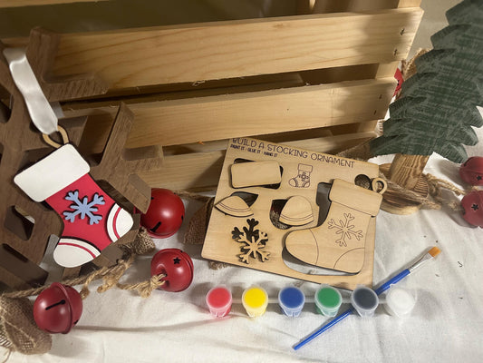 Kids DIY Stocking Ornament Painting Kit • Christmas Craft