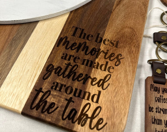 Custom Engraved Acacia Wood Cutting Board: Handwritten Recipe Keepsake